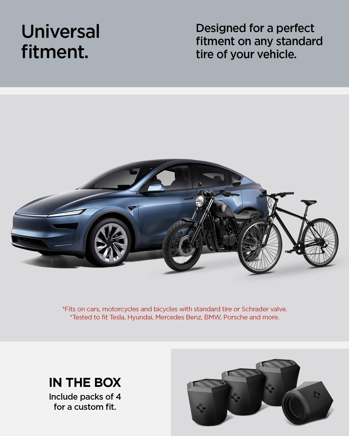 Spigen VS100 magnetic car tire valve caps 4 pack - Carbon Black - image 6