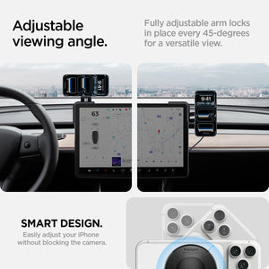 Spigen TapLock Tesla Screen Qi2 15W Wireless Charger Mount - Black - image 6