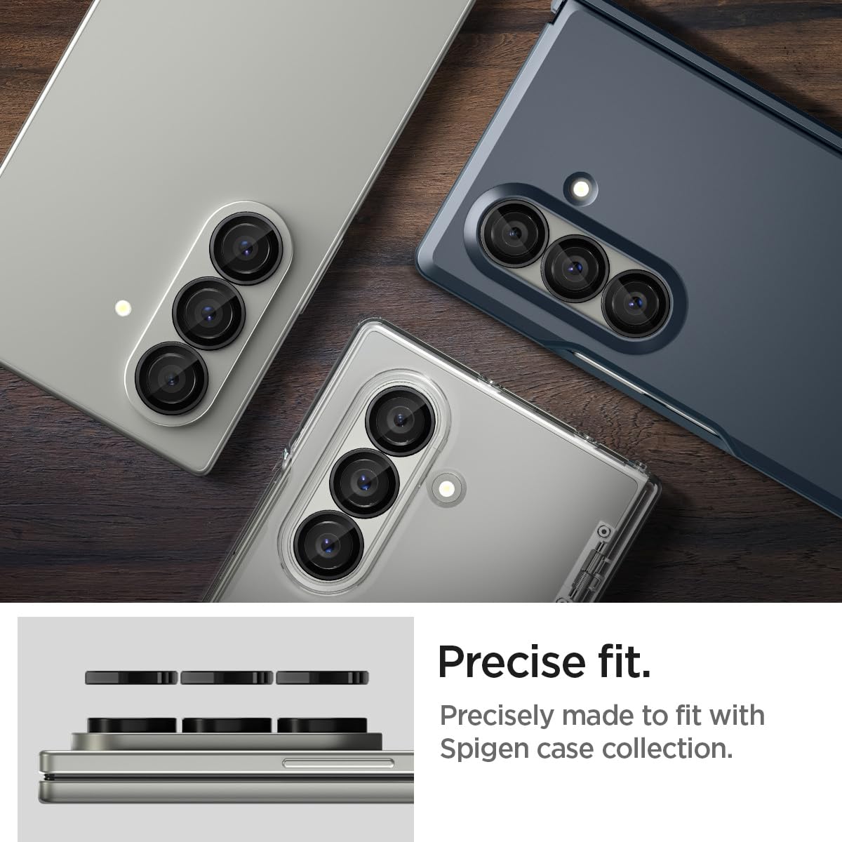 Spigen Galaxy Z Fold 7 Lens Protector - Glas.tR EZ Fit Optik Pro (2 Pack) - Black - image 6
