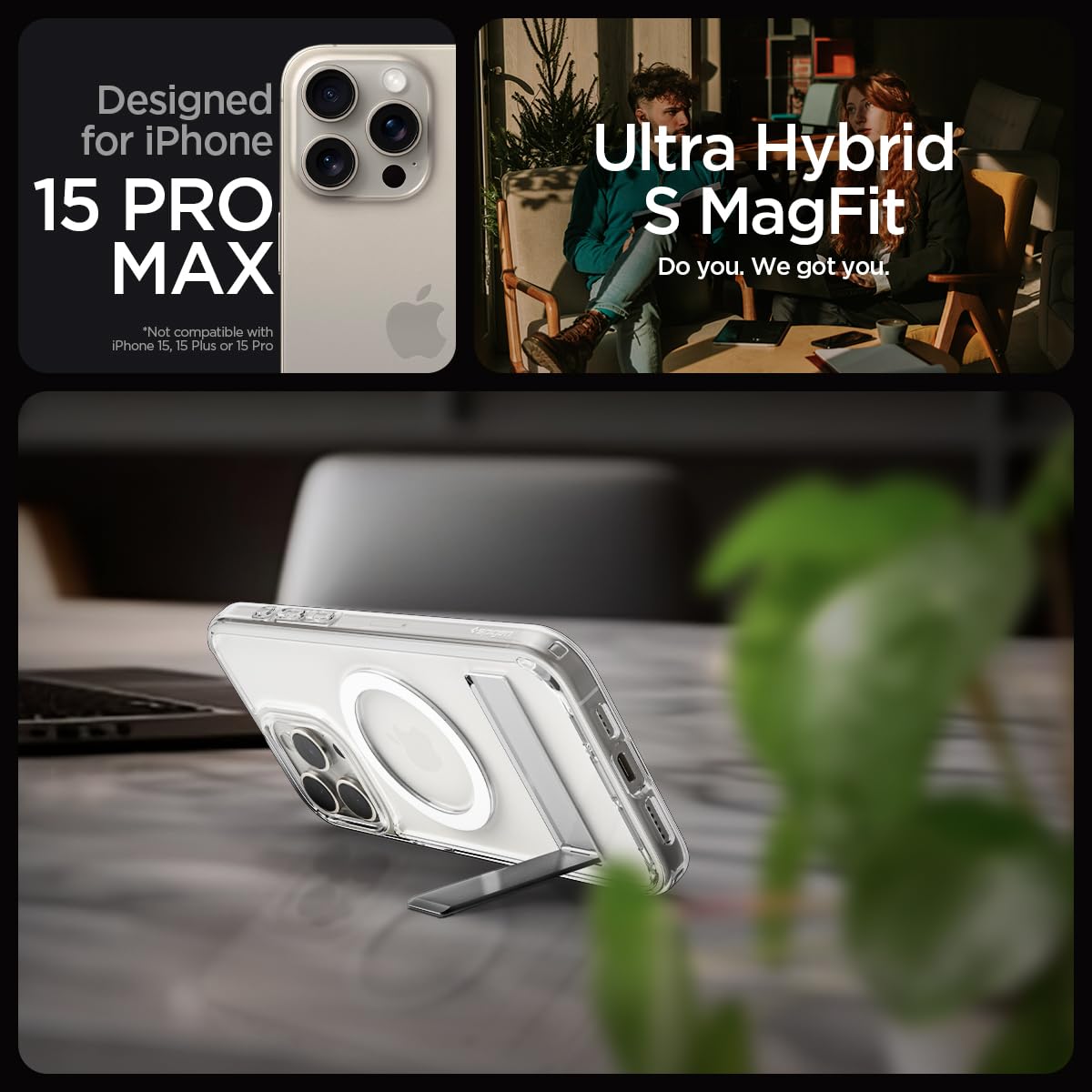 Spigen iPhone 15 Pro Max Case Ultra Hybrid S MagFit - Crystal Clear - image 2
