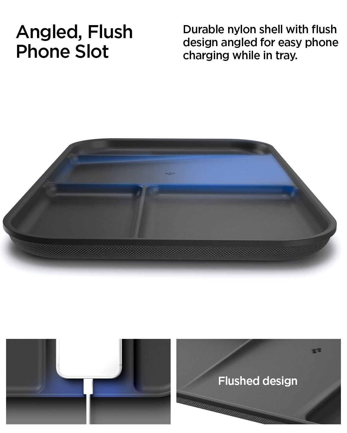 Spigen Sectional Valet Tray with Phone Stand - Black - image 5