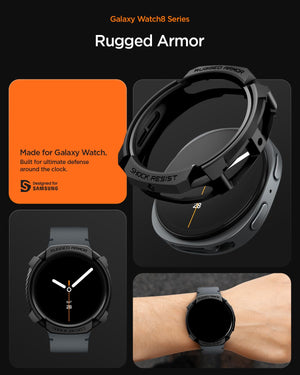 Spigen Galaxy Watch 9 44mm Case - Rugged Armor - Matte Black - image 4