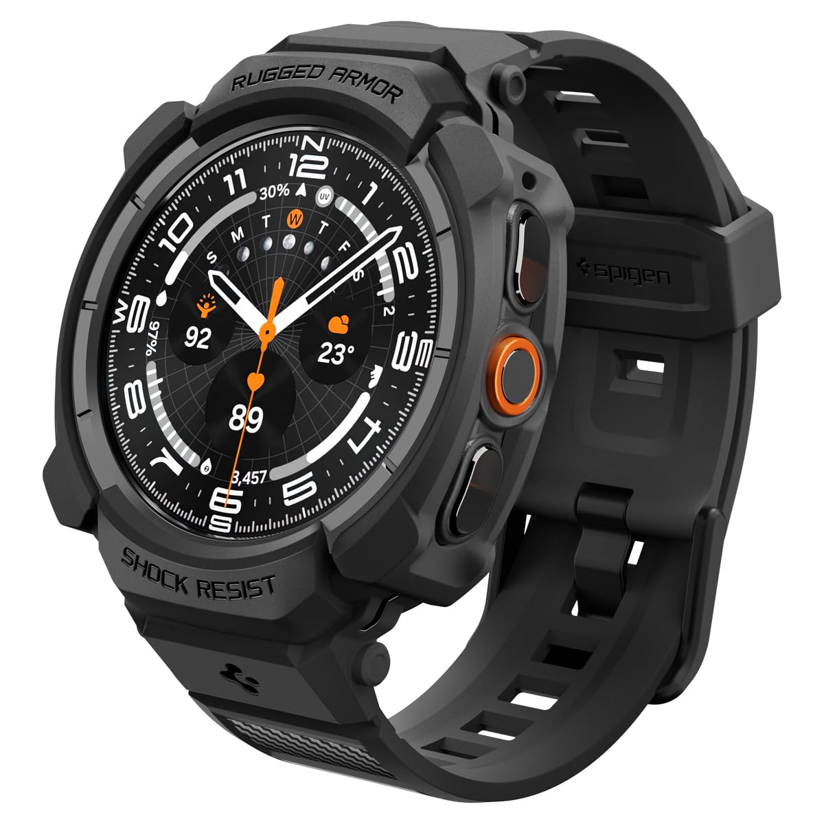 Spigen Galaxy Watch Ultra 2 47mm Case + Band - Rugged Armor Pro - Matte Black - image 1