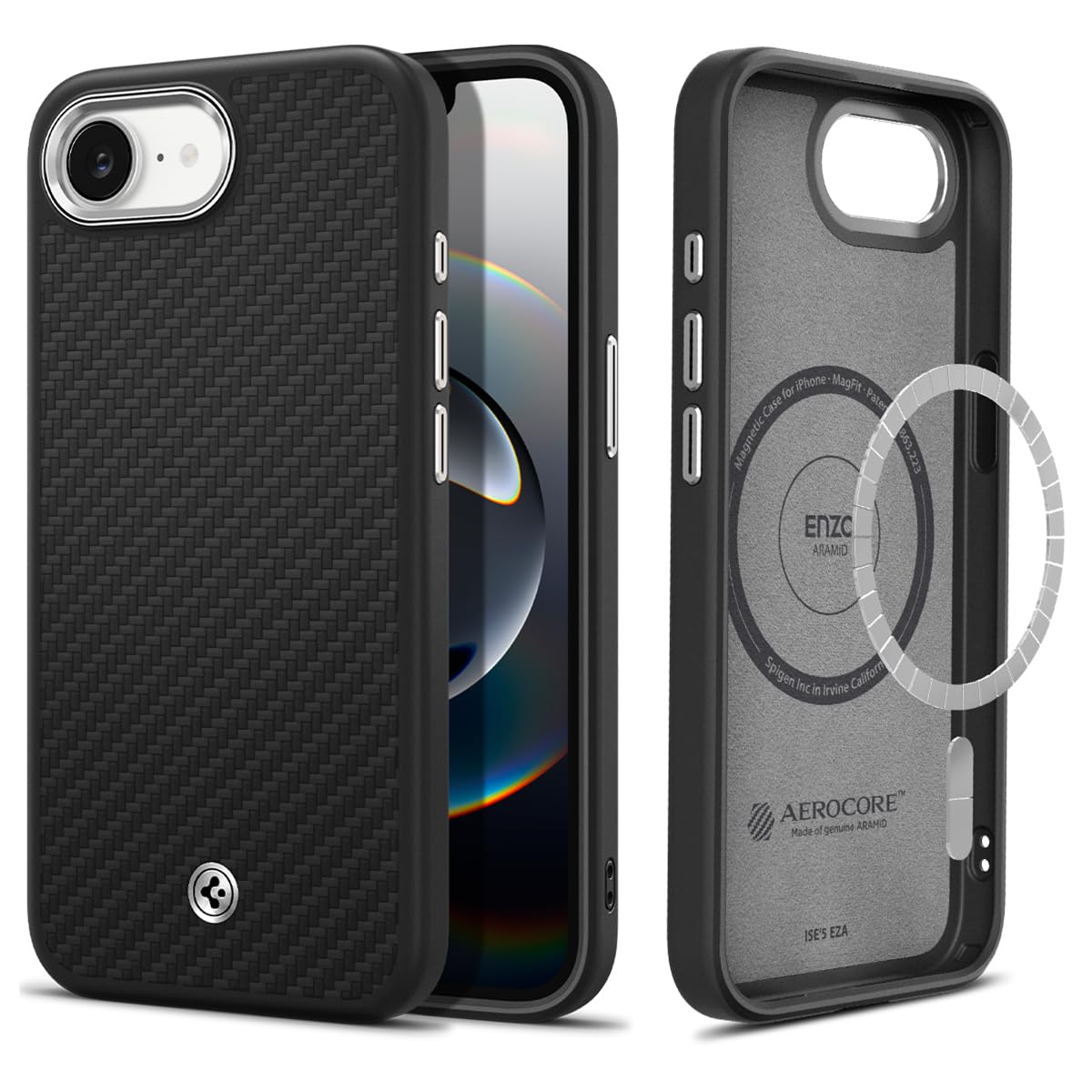 Spigen iPhone 17e / 16e Case Enzo Aramid MagFit - Matte Black - image 1