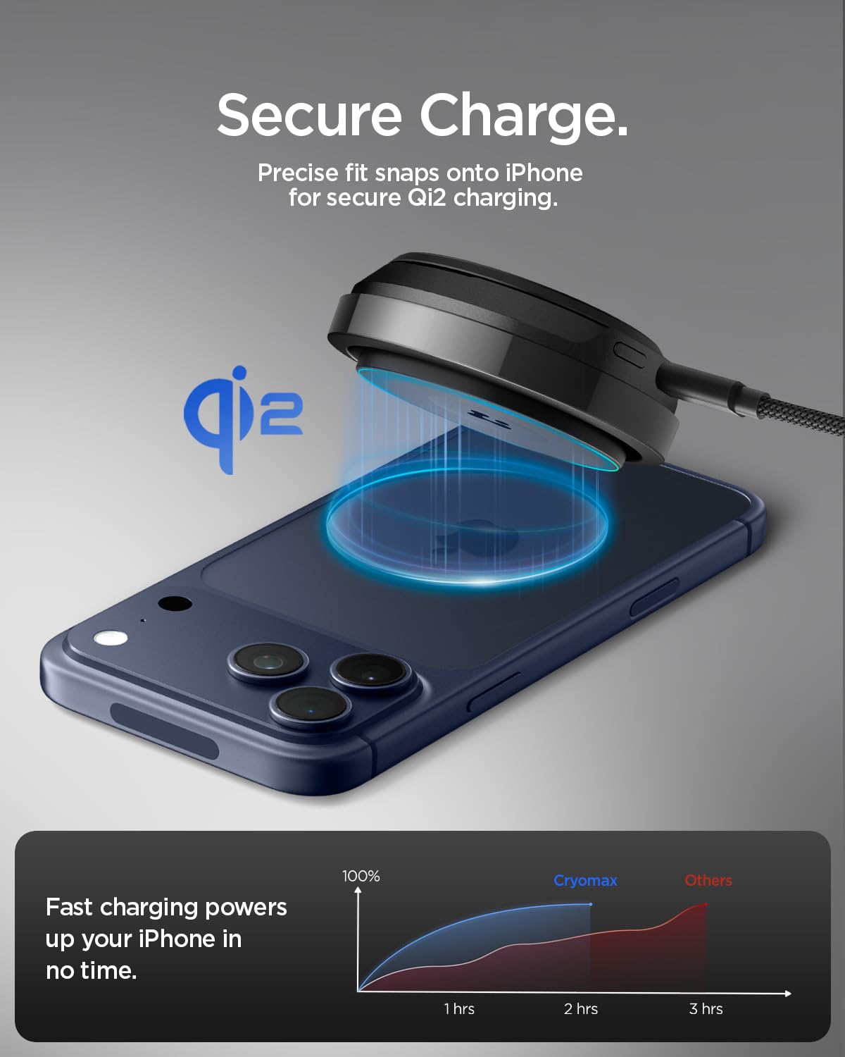 Spigen OneTap Pro 3 CryoMax Qi2 15W Wireless Charger with Kickstand - Black - image 7