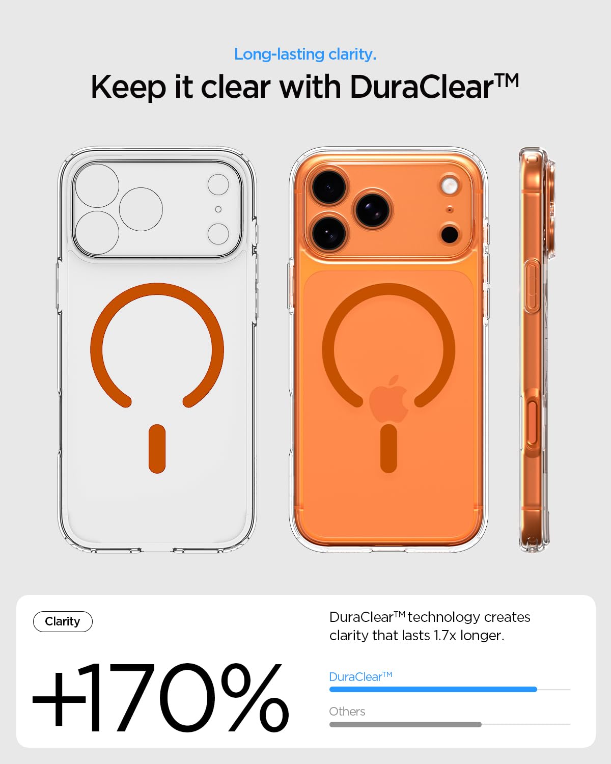 Spigen iPhone 17 Pro Max Case - Ultra Hybrid (MagFit) - Clear Orange