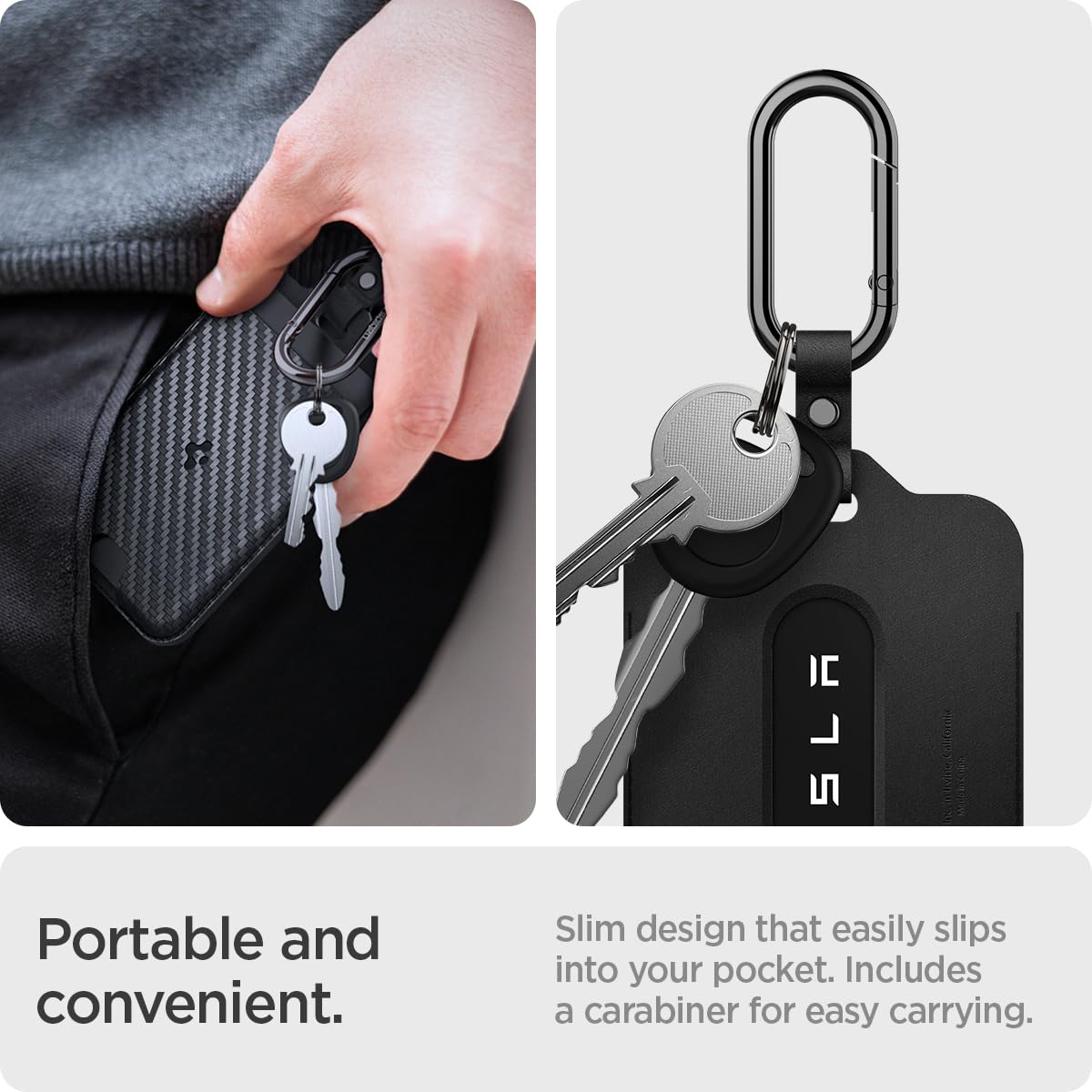 Spigen Universal EV Key Card Holder with Carabiners 2-Pack - Black - image 5
