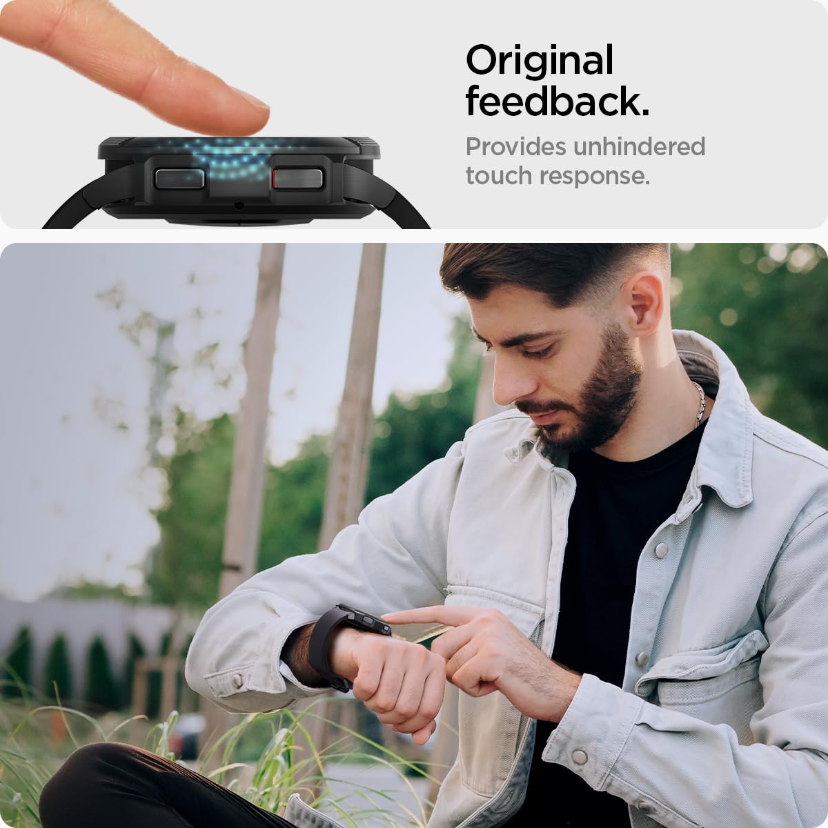 Spigen Galaxy Watch 6 Classic 47mm Screen Protector - Glas.tR EZ Fit (2 Pack) - Clear - image 4