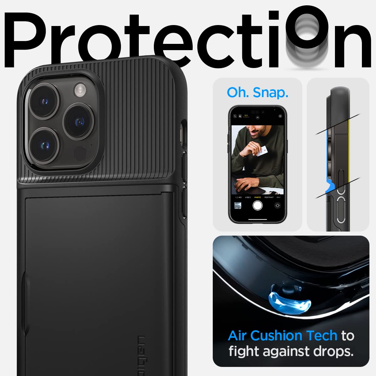 Spigen Slim Armor CS iPhone 14 Pro Card Holder Case - Black - image 5