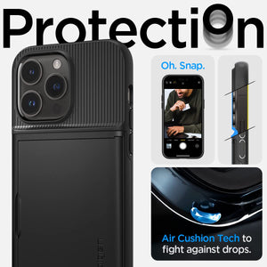 Spigen Slim Armor CS iPhone 14 Pro Card Holder Case - Black - image 5