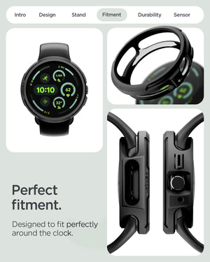 Spigen Pixel Watch 4 41mm Liquid Air case and stand - Matte Black - image 7