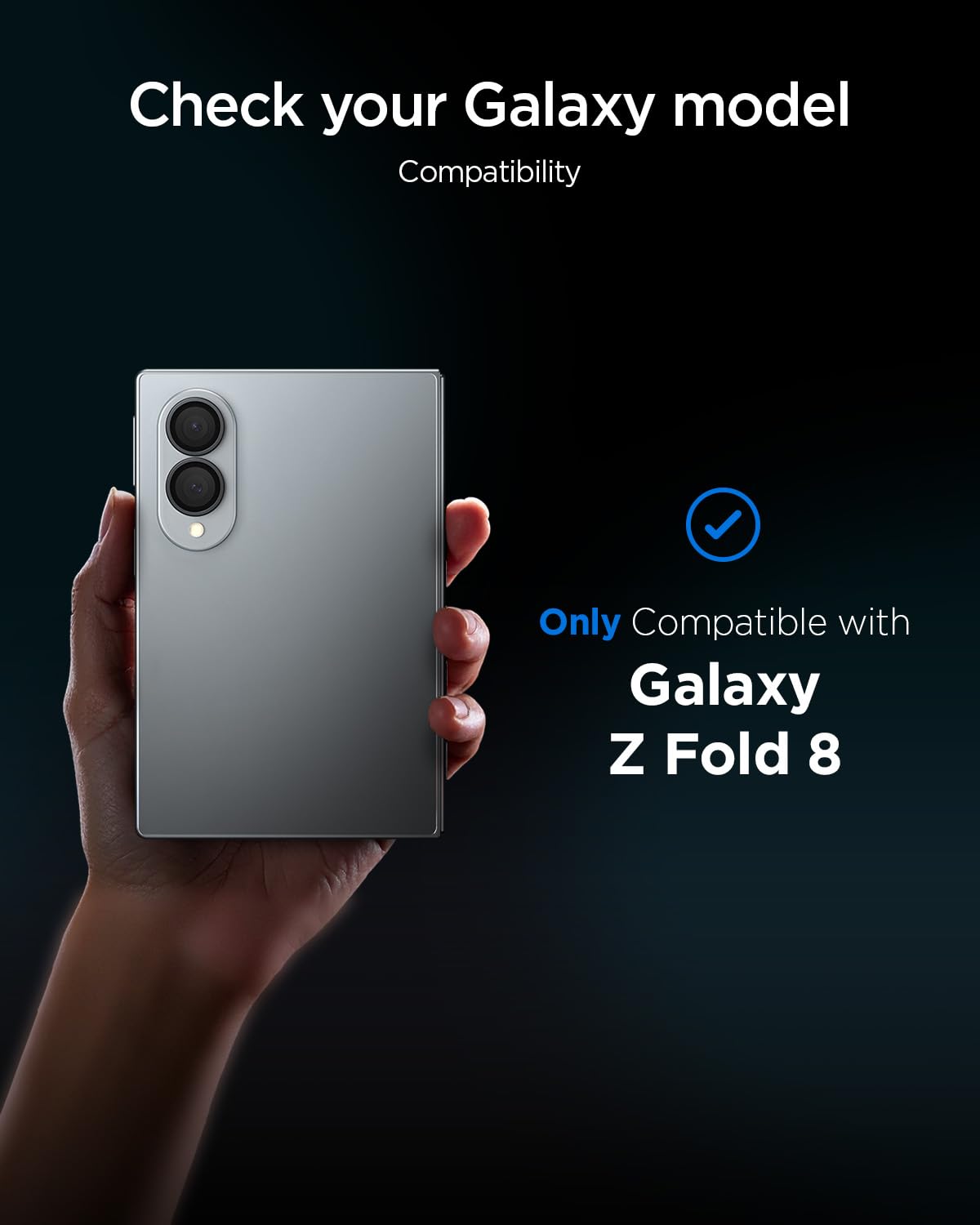 Spigen Galaxy Z Fold 8 Camera Lens Protector Optik Pro EZ Fit (2 Pack) - Black - image 2