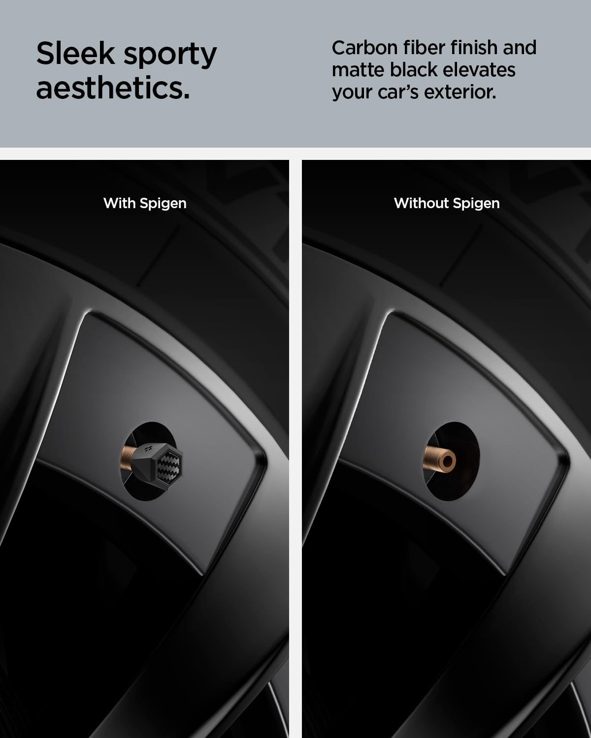Spigen VS100 magnetic car tire valve caps 4 pack - Carbon Black - image 5