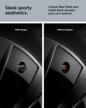 Spigen VS100 magnetic car tire valve caps 4 pack - Carbon Black - image 5