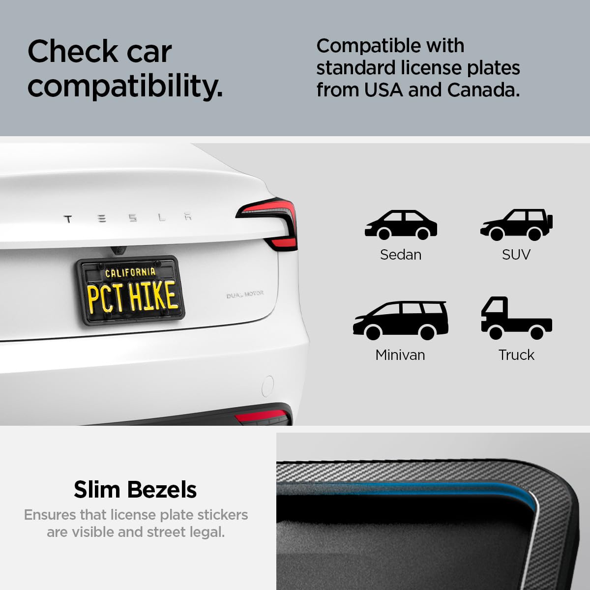 Spigen Universal US License Plate Frame with Installation Kit - Black - image 4