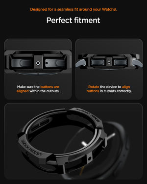 Spigen Galaxy Watch 8 40mm Case - Rugged Armor - Matte Black - Matte Black - image 3