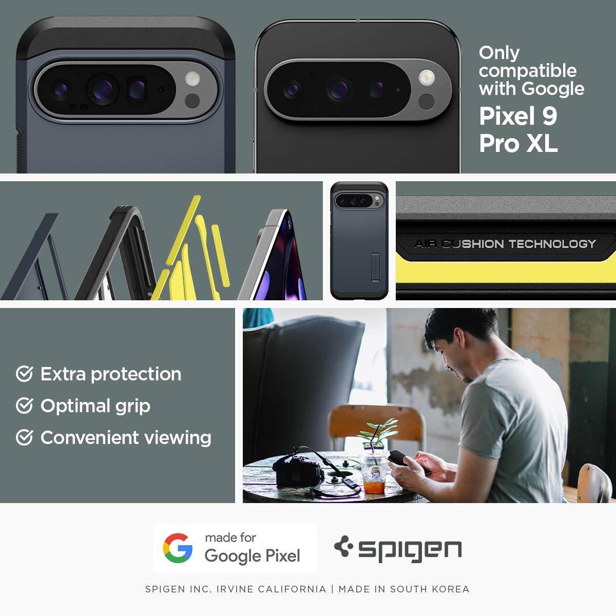 Spigen Tough Armor Google Pixel 9 Pro XL Kickstand Phone Case - Metal Slate - image 2