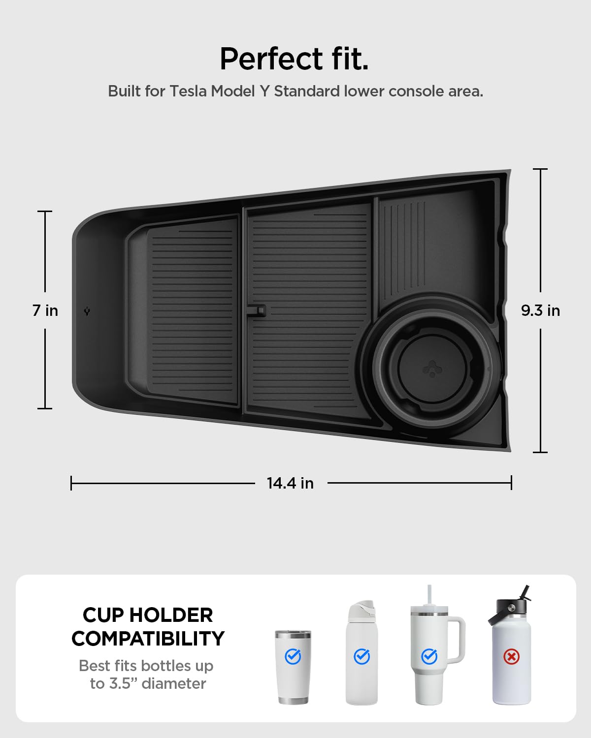 Spigen Tesla Model Y Standard Lower Console Organizer - Black - image 6