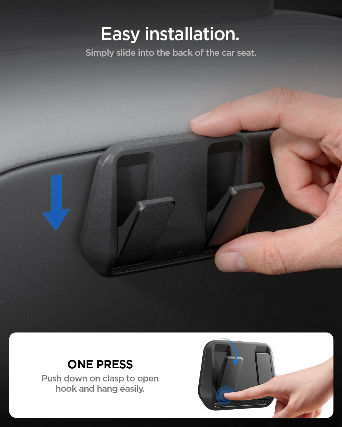 Spigen Tesla Model Y Juniper and Model 3 Highland Seat Hooks - Black - image 5