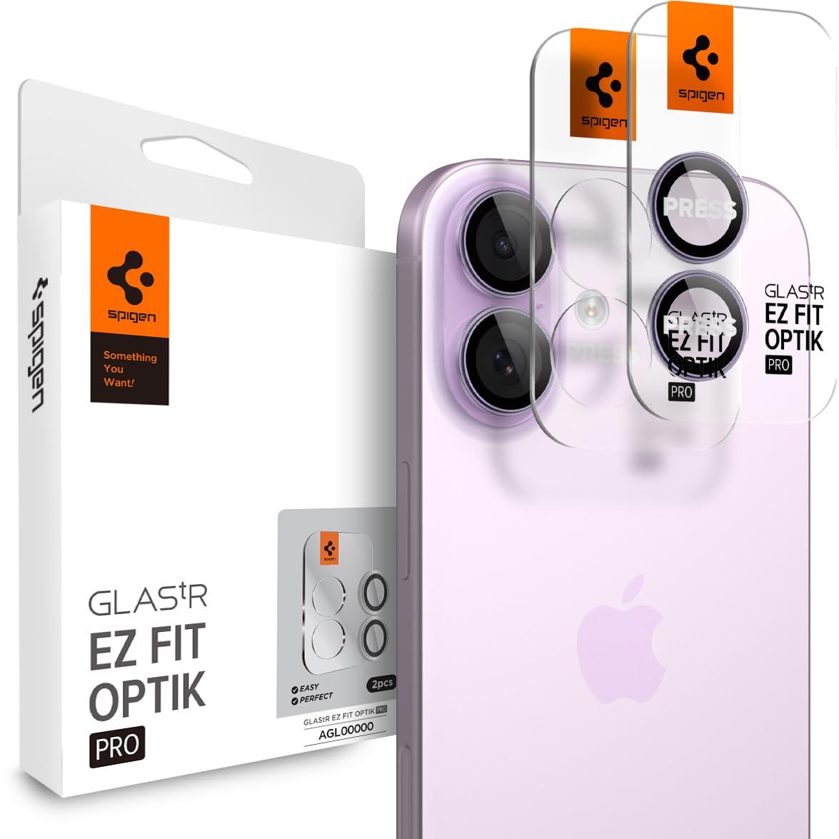 Spigen iPhone 17 Camera Lens Protector GLAS.tR EZ Fit Optik Pro (2 Pack) - Lavender - image 1