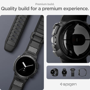 Spigen Rugged Armor Pro fit on Google Pixel Watch 3 41mm, Watch 2 and Watch