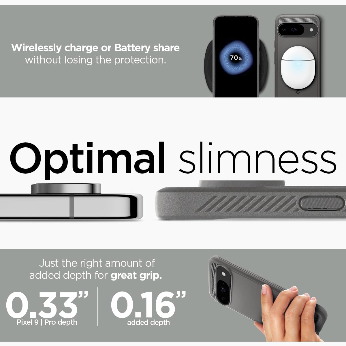 Spigen Rugged Armor Google Pixel 9 Pro / Pixel 9 Phone Case - Marble Gray - image 6