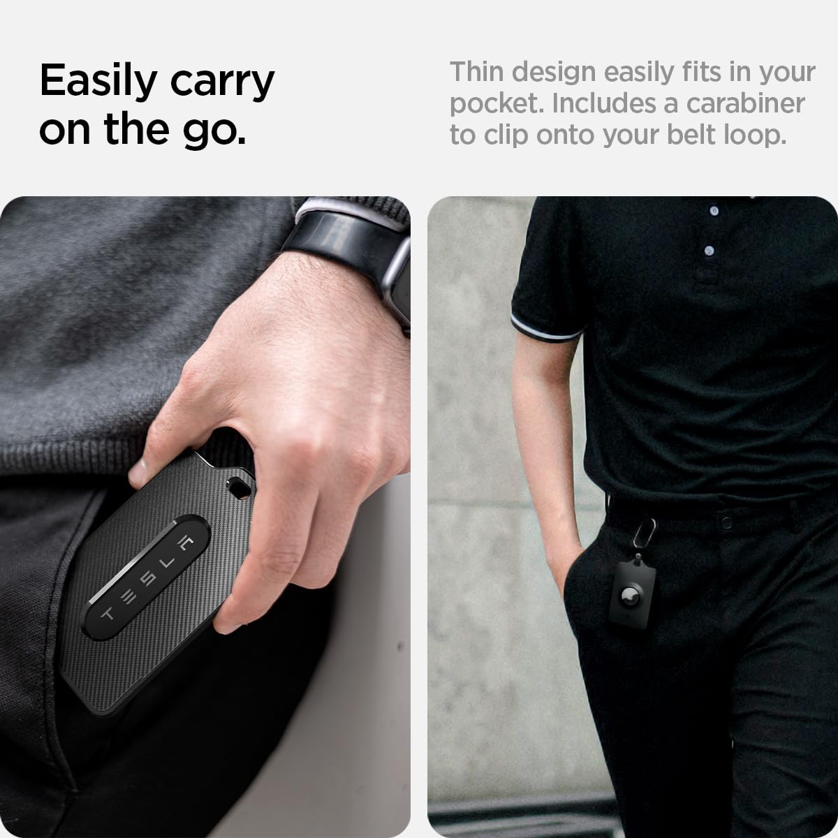 Spigen Air Fit Tesla Key Card Holder with AirTag Slot 2-Pack - Black - image 5