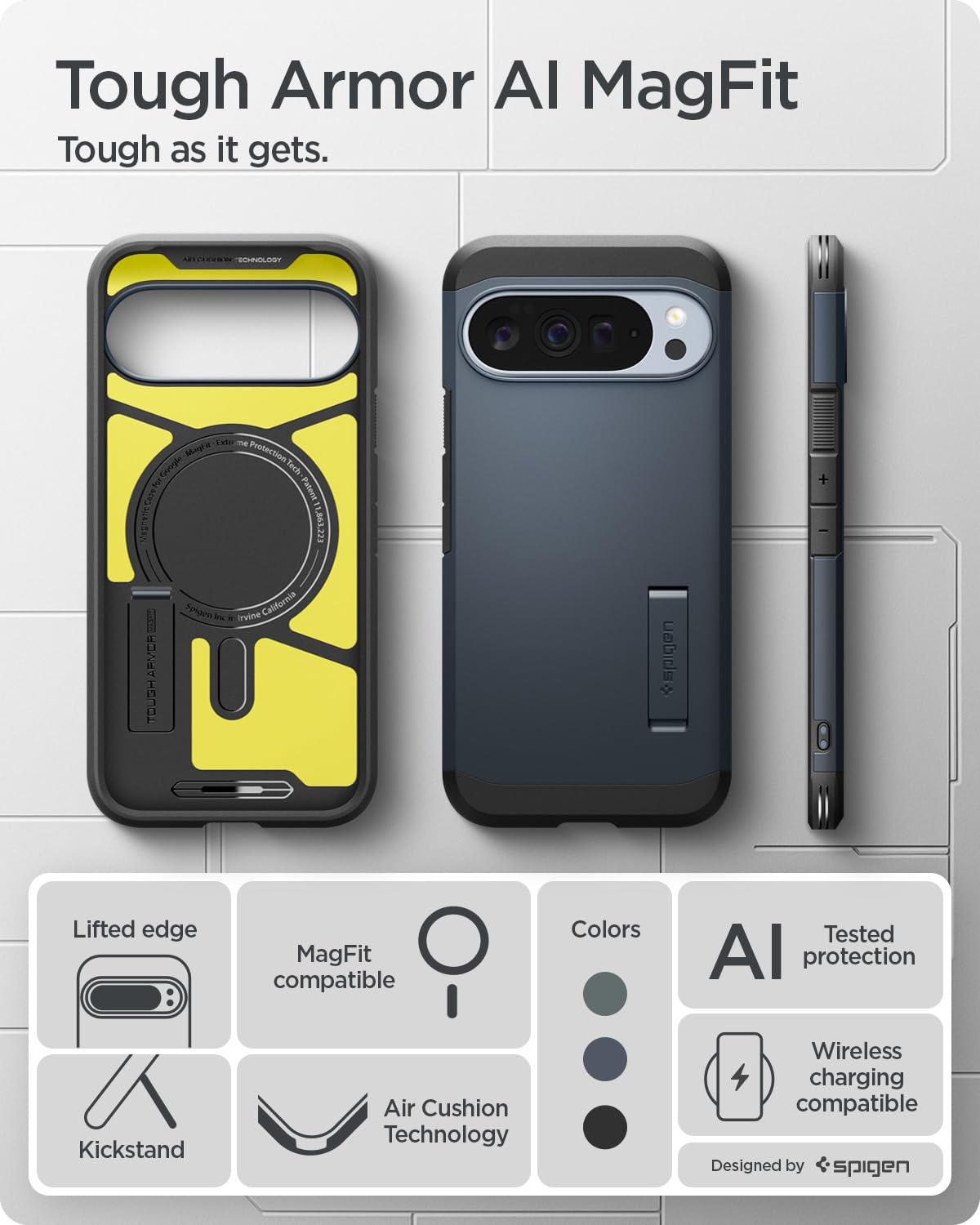 Spigen Tough Armor MagFit Google Pixel 10 Pro / Pixel 10 Kickstand Case - Metal Slate - image 3