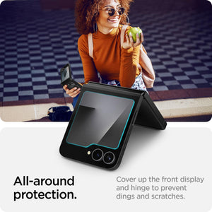 Spigen Galaxy Z Flip 7 FE / Flip 6 / Flip 5 Screen Protector - Glas.tR EZ Fit Tempered Glass (2 Pack) - Clear - image 4