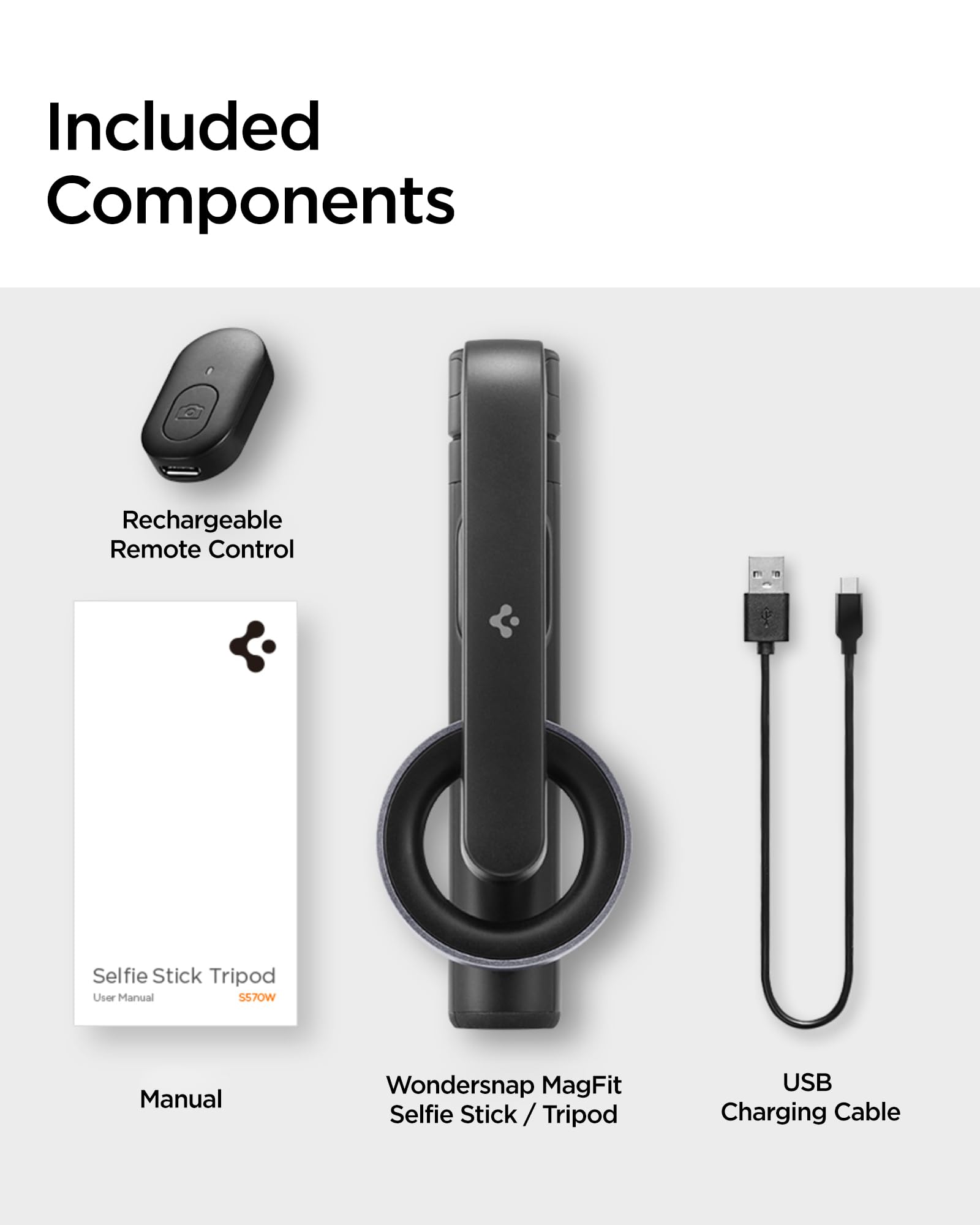 Spigen S570W MagFit Selfie Stick Tripod - Black - image 7