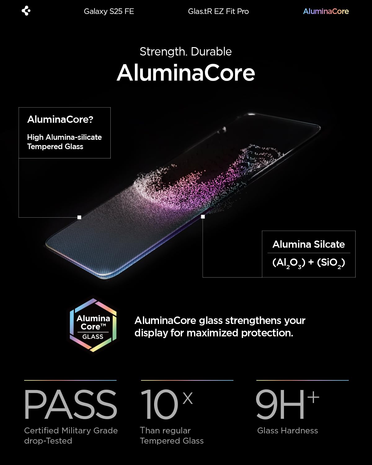 Spigen Galaxy S25 FE Screen Protector - Glas.tR EZ Fit Pro Tempered Glass (2 Pack) - Clear - image 4
