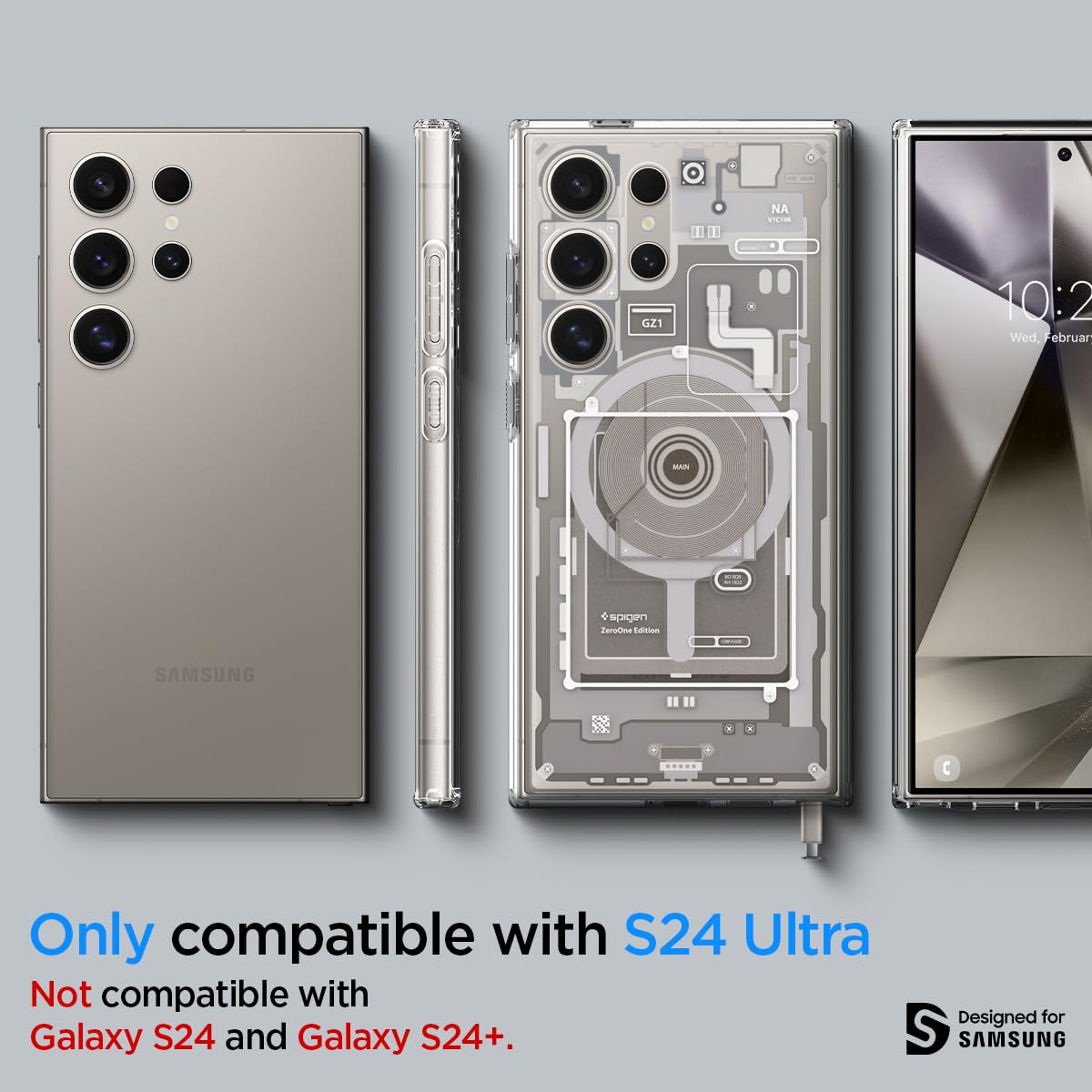 Spigen Galaxy S24 Ultra Case – Ultra Hybrid Metal Ring (MagFit) - Galaxy S24 Ultra - Zero One Natural Titanium - image 7