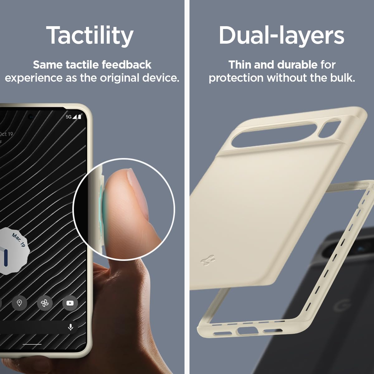 Spigen Thin Fit Google Pixel 8 Pro Phone Case - Mute Beige - image 6