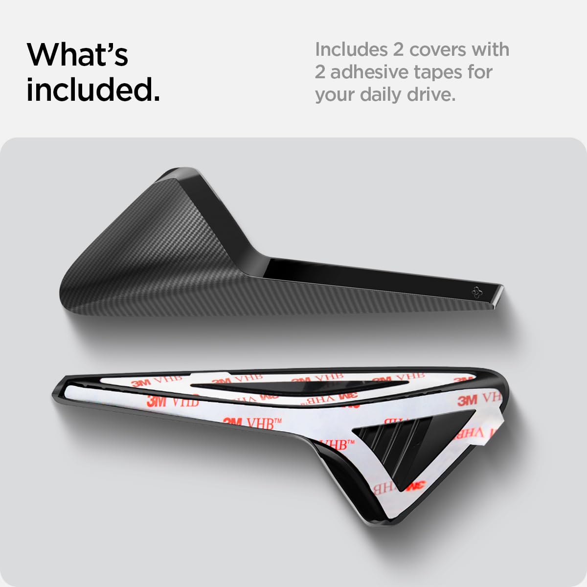 Two-piece adhesive Tesla side camera cover set