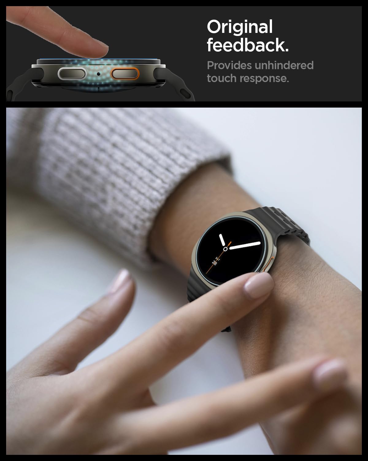 Spigen Galaxy Watch 9 / 8 40mm Screen Protector - Glas.tR EZ Fit (2 Pack) - Clear - image 4