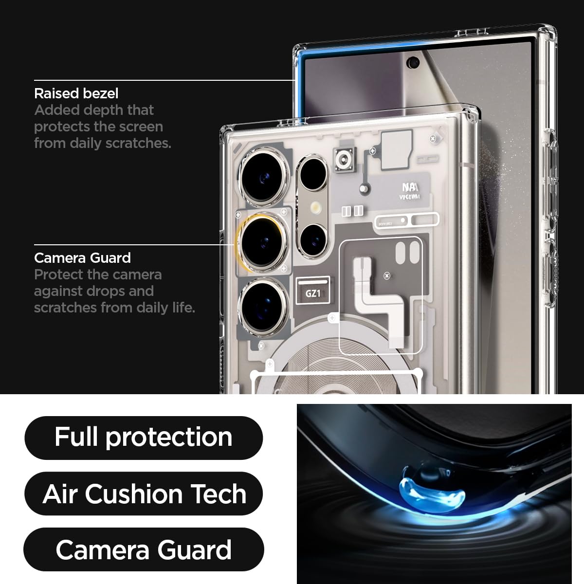 Spigen Galaxy S24 Ultra Case – Ultra Hybrid Metal Ring (MagFit) - Galaxy S24 Ultra - Zero One Natural Titanium - image 4
