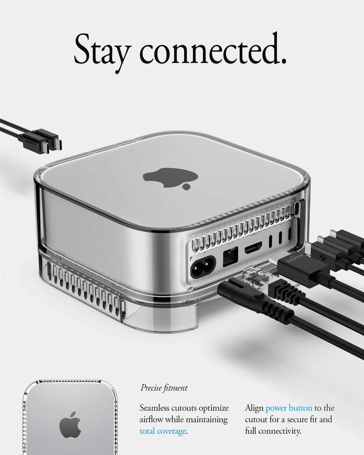 Spigen Ultra Hybrid Filter Case Stand for Mac mini M4 and M4 Pro - Crystal Clear - image 6