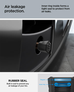 Spigen VS100 magnetic car tire valve caps 4 pack - Carbon Black - image 3