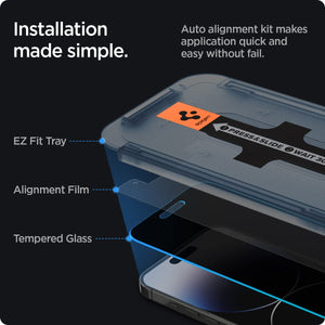 Spigen iPhone 14 Pro Screen Protector GLAS.tR EZ Fit Privacy (2 Pack) - iPhone 14 Pro - Privacy - image 2