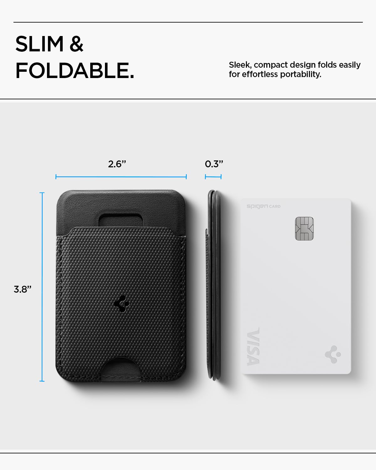 Spigen Slim Fold MagSafe Wallet Stand - Black - 1-Card Tripod - image 6