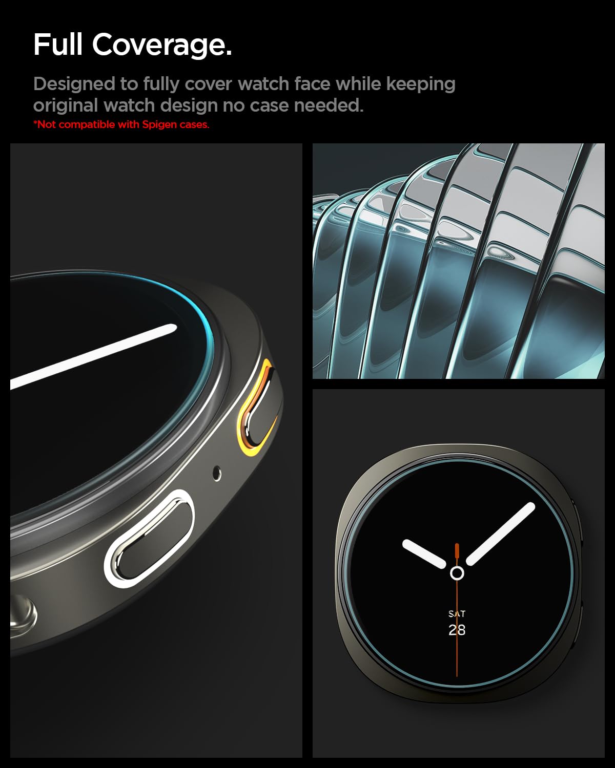 Spigen Galaxy Watch 9 / 8 44mm Screen Protector - Glas.tR EZ Fit (2 Pack) - Clear - image 3