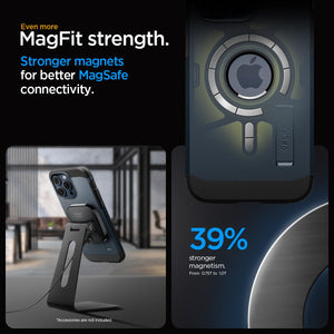 Spigen Tough Armor (MagFit) case for iPhone 15 Pro Max in Metal Slate – detail image 5