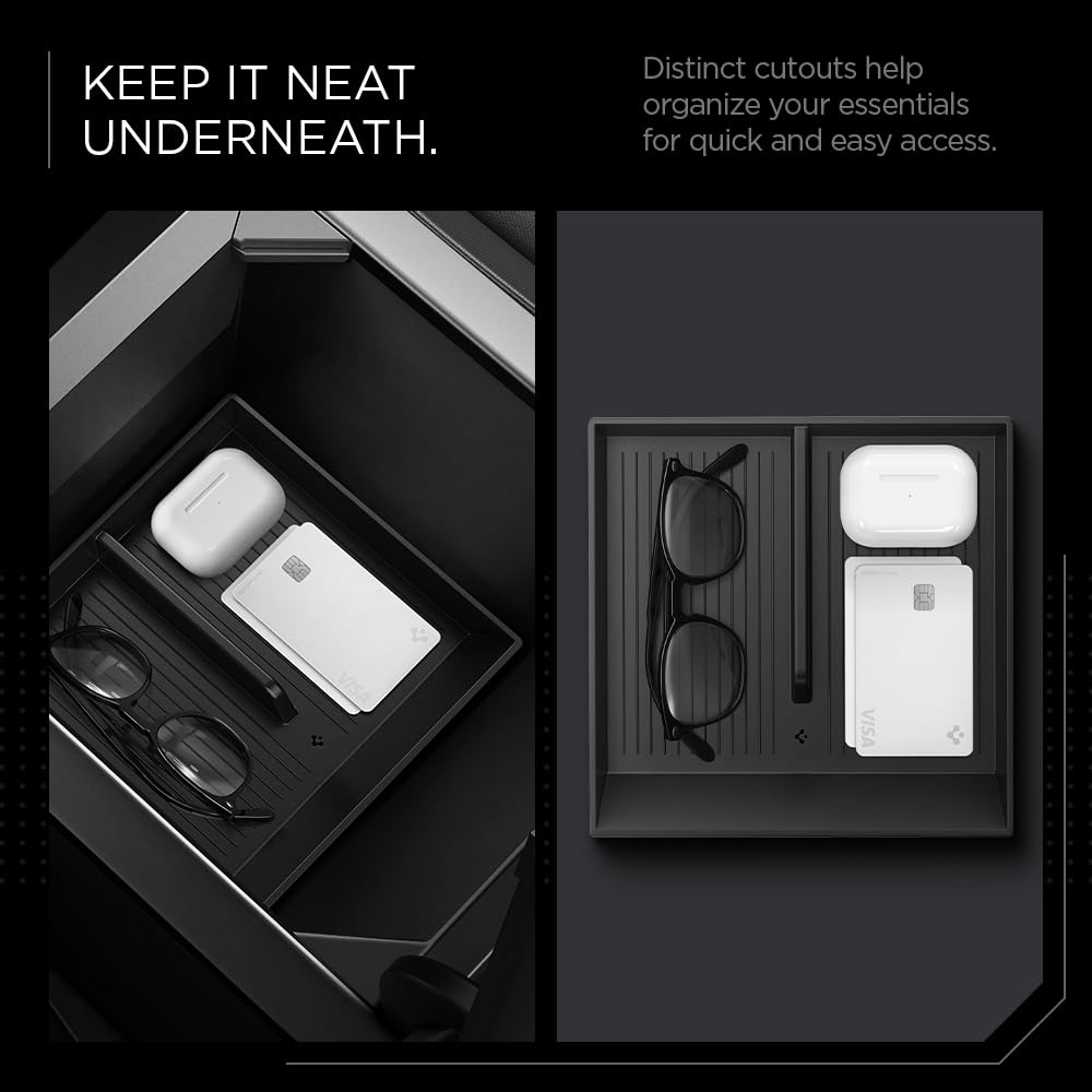 Spigen Tesla Cybertruck Bottom Center Console Organizer Tray - Black - image 3