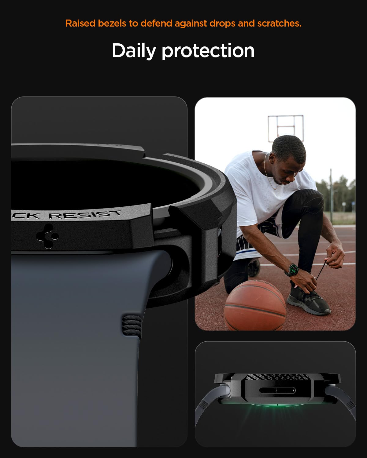 Spigen Galaxy Watch 8 40mm Case - Rugged Armor - Matte Black - Matte Black - image 5