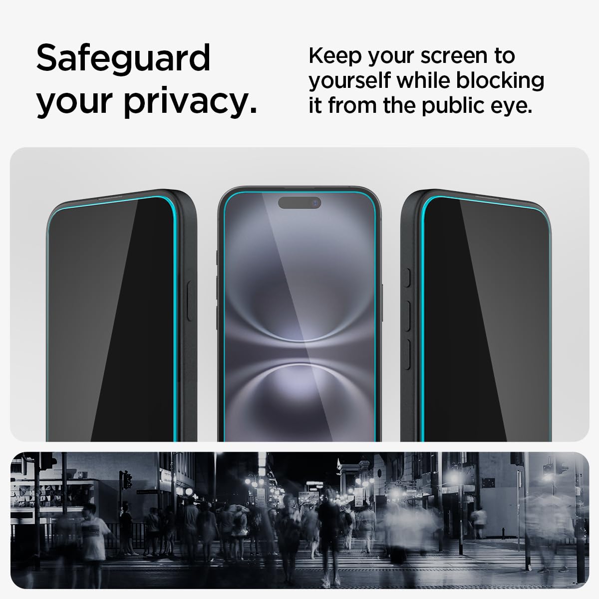 Spigen iPhone 16 Plus / 15 Plus Screen Protector GLAS.tR EZ Fit Privacy (2 Pack) - Privacy - image 5