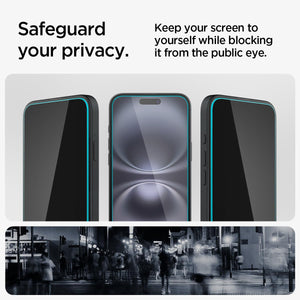 Spigen iPhone 16 Plus / 15 Plus Screen Protector GLAS.tR EZ Fit Privacy (2 Pack) - Privacy - image 5