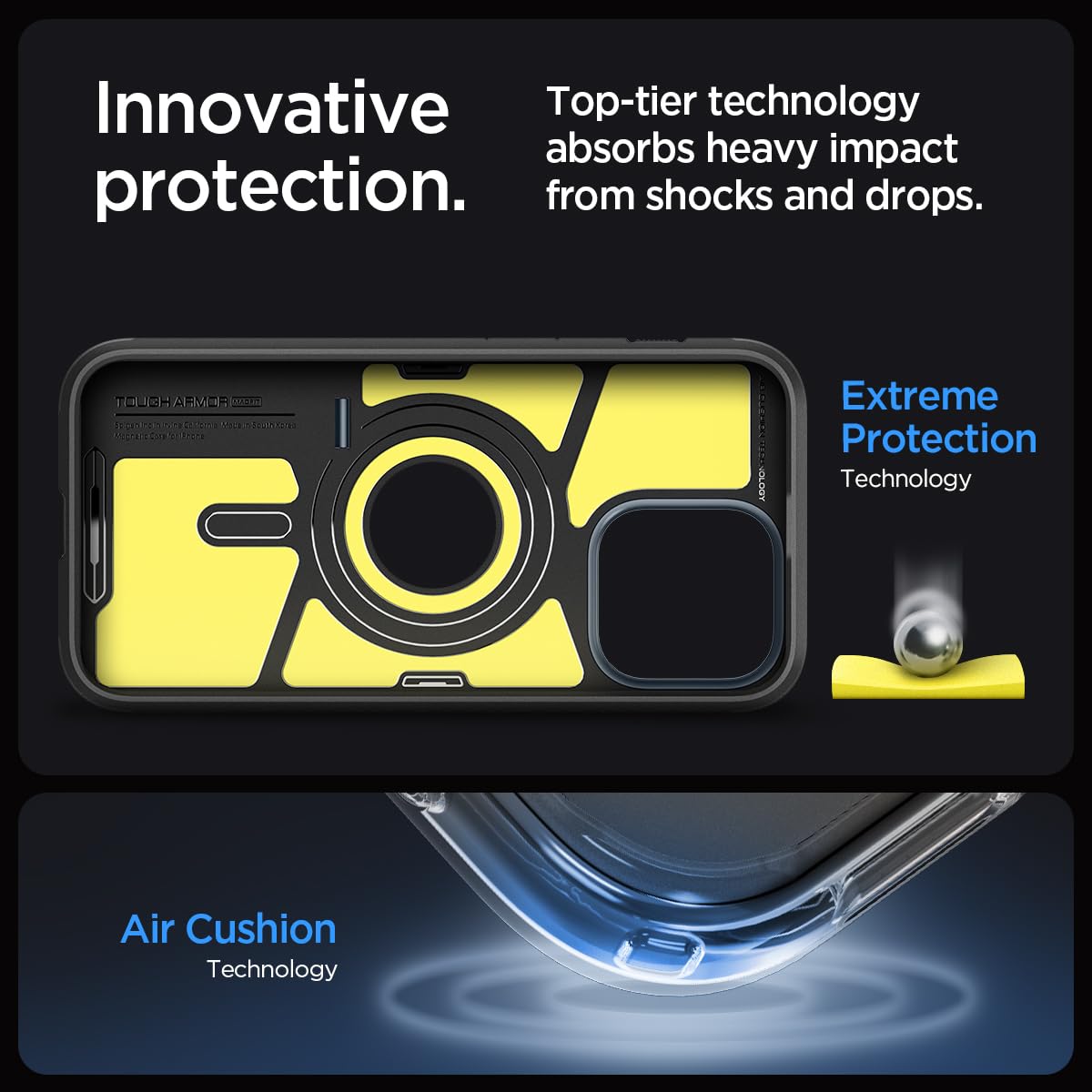 Spigen Tough Armor (MagFit) case for iPhone 15 Pro Max in Metal Slate – detail image 4