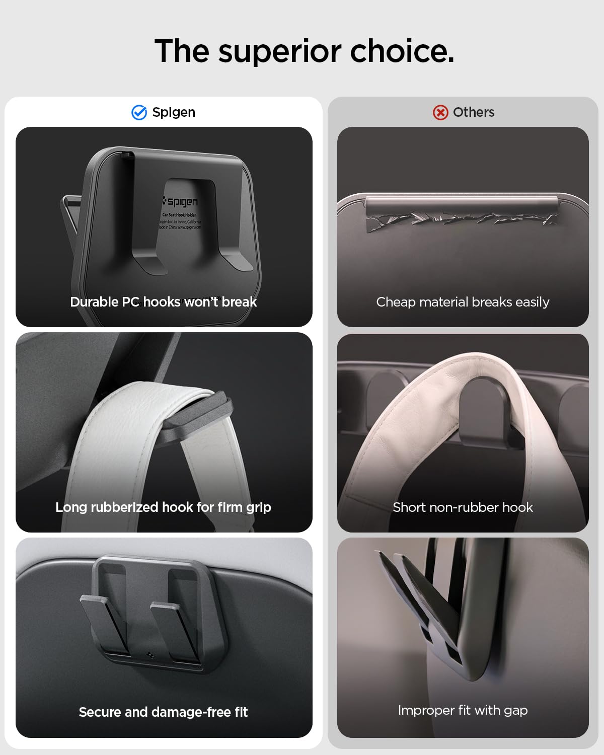 Spigen Tesla Model Y Juniper and Model 3 Highland Seat Hooks - Black - image 3