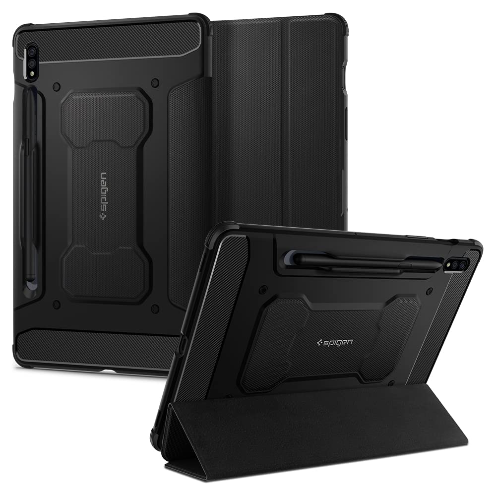 Spigen Galaxy Tab S8 / S7 Case - Rugged Armor - Black - image 1