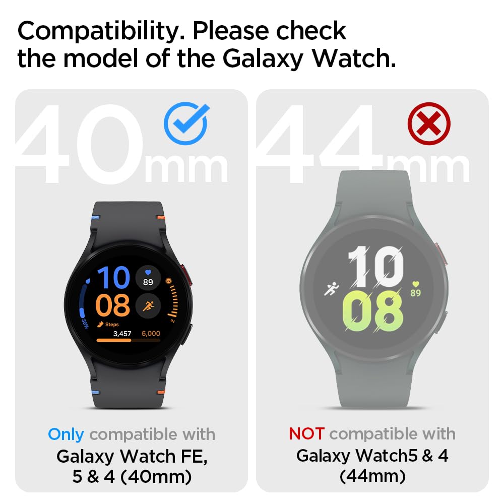 Spigen Galaxy Watch FE / 5 / 4 40mm Case + Band - Rugged Armor Pro - Charcoal Gray – image 2